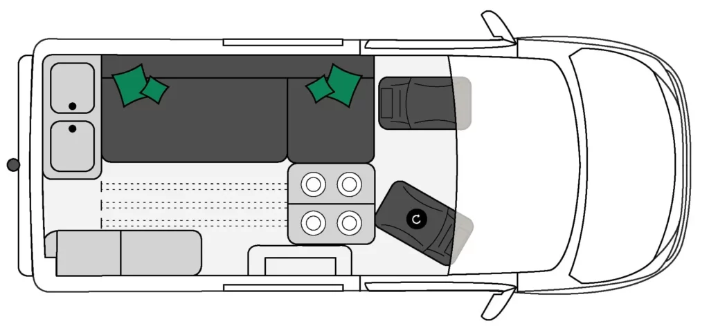 campervan 2 tot 4 plaatsen Flex PLUS dag